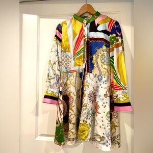 Zara printed silk dress size small